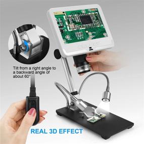 img 3 attached to STPCTOU 7 Inch LCD Digital USB Microscope High Definition Display 12MP 1920X1080 30Fps 200X Magnification Adjustable Stand 3D Visual Camera Video Recorder For Repair Soldering Tool Jewelry Use- White