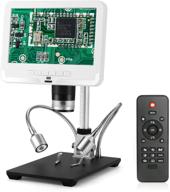 stpctou 7 inch lcd digital usb microscope high definition display 12mp 1920x1080 30fps 200x magnification adjustable stand 3d visual camera video recorder for repair soldering tool jewelry use- white logo