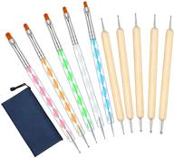 💅 professional dotting tools for nail art: 10pcs with 9 sizes, perfect for rock and mandalas painting - includes storage bag logo