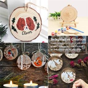 img 1 attached to 🌲 AerWo Natural Wood Slices - 50 Pcs Craft Wood Kit for DIY Crafts & Christmas Ornaments