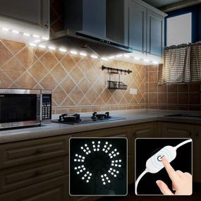 img 3 attached to 💡 High-Performance 10ft Kitchen Under Cabinet Lighting Kit - 60 LEDs, Brilliant Showcase Illumination, 2400lm, Crisp 6000K White