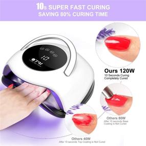 img 3 attached to 💅 120W UV LED Nail Light with 4 Timer Settings, OTU Professional Nail Dryer for Gel Nail Polish, Auto Sensor-Nail Polish Curing Gel LED Dryer