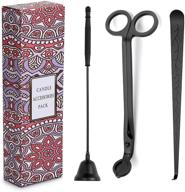 enhance your candle experience with ownmy 3 in 1 candle accessory set - candle wick trimmer, dipper & snuffer! ideal gift for candle lovers (black) logo