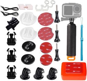 img 4 attached to 🏄 WLPREOE Surfboard Mounts Bundle with Insurance Tethers, Floating Hand Grip, Floaty, and Screws for GoPro Hero 10, 9, 8, MAX, 7 (Black, Silver, White), 6, 5, 5S, 4S, 4, 3+ and OSMO Action Camera