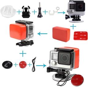 img 2 attached to 🏄 WLPREOE Surfboard Mounts Bundle with Insurance Tethers, Floating Hand Grip, Floaty, and Screws for GoPro Hero 10, 9, 8, MAX, 7 (Black, Silver, White), 6, 5, 5S, 4S, 4, 3+ and OSMO Action Camera