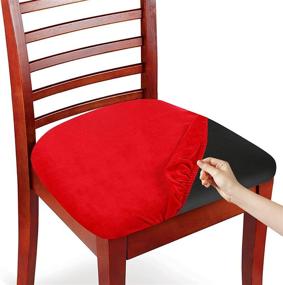 img 4 attached to 🪑 Durable Chair Covers for Dining Chairs and Office Use