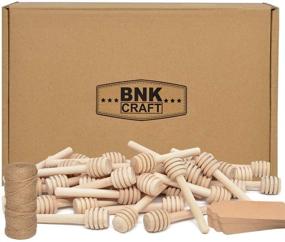 img 2 attached to 🍯 BNK 100Pcs Honey Dipper Sticks - 3 Inch Wood with Natural Jute Twine & Kraft Paper Tags - Ideal for Honey Jar Dispensing, Drizzling, Wedding Parties, and Family Gatherings