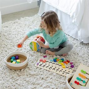 img 2 attached to 🧺 5-Piece Round Small Woven Baskets Set - NaturalCozy Cotton Rope Baskets! Key Tray, Montessori Toys, Entryway Bowl, Jewelry & Remote Organizer, Fruits Desk Home Decor - Catchall Shallow Baskets