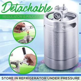 img 2 attached to 🍺 NutriChef Double Walled System - 64oz Stainless Steel Growler Tap Portable Mini Keg Dispenser Kegerator Kit with Co2 Pressure Regulator for Craft Beer Draft/Homebrew - PKBRTP99