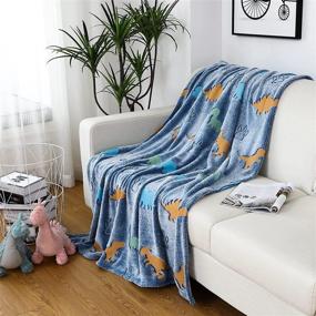 img 2 attached to 🦖 STEM MAGIC Glow in The Dark Blanket: Cozy Dinosaur Throw Blanket for Boys and Girls, 50 X 60 Inches, Great Christmas and Birthday Gifts for Kids