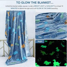 img 3 attached to 🦖 STEM MAGIC Glow in The Dark Blanket: Cozy Dinosaur Throw Blanket for Boys and Girls, 50 X 60 Inches, Great Christmas and Birthday Gifts for Kids