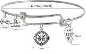 img 2 attached to 🌟 TISDA Best Friends Compass Bracelet Set with Half Broken Heart, Shiny Crystal Charm - Perfect for Teens!