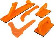 fulton woodworking safety push block & stick combo, 5-piece set in vibrant safety orange - suitable for table saws, router tables, jointers, and band saws, perfect for woodworkers logo