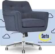 💺 blue serta ashland ergonomic home office chair: memory foam cushioning, 360-degree mobility, chrome-finished stainless steel base логотип