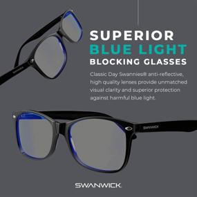 img 2 attached to 👓 Swanwick Classic Day Swannies: Premium Blue Light Blocking Glasses for Gaming PC, Laptop, and Smartphone - Protects Against Digital Eye Strain with Clear Lens