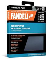 fandeli waterproof wet dry sandpaper - 400, 320, 220 grit (25 sheet pack) - premium sandpaper for metal, lacquers, wood, glass & plastic - versatile sanding paper for any surface logo