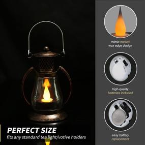 img 2 attached to 🕯️ Reperla Mini Lantern, 4-Pack Vintage Candle Lanterns with Flickering LED Candle – Perfect Indoor Christmas Decor & Wedding Hanging Lanterns!