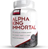 💪 alpha king immortal: advanced hormone support testosterone booster for men - fenugreek seed extract to lower estrogen, stimulate muscle development, enhance strength, and boost performance - force factor supplement, 180 capsules logo
