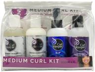 curl keeper - medium curl starter kit - ultimate travel size set for smooth detangling and optimum style control (3.4 fl oz / 100 ml) logo