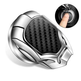 img 4 attached to Car Push Start Button Cover Engine Start Stop Button Cover Decoration Push To Start Cover (Silver)