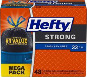 img 2 attached to 🗑️ Hefty Strong Large Trash Can Liner Bags, 33 Gallon, 48 Count – Sturdy Waste Disposal Solution for Big Bins