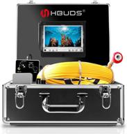 📷 hbuds pipe inspection camera: high-quality endoscope for industrial pipeline drain with waterproof snake video system, 30m/100ft length, 7 inch lcd monitor, and 1000tvl sony ccd dvr recorder; includes free 8gb sd card logo
