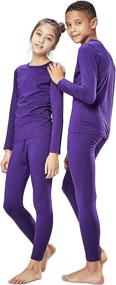 img 4 attached to Optimized for SEO: Unisex Long Johns Set with Fleece Lining - DEVOPS Thermal Underwear