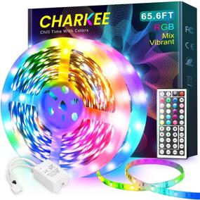 img 4 attached to 🌈 65.6ft LED Strip Lights for Bedroom - CHARKEE RGB Color Changing Light Strips with Remote Control (44 Keys), Dimmable SMD5050, Ideal for Room Décor and DIY Projects (65.6ft/20M Length)