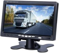 enhanced 7 inch rearview reversing lcd monitor for backup camera, 1280x720p resolution screen, dual video input plug v1/v2 car rearview cameras, hd transmission – monitor only by dvknm (dbt) logo