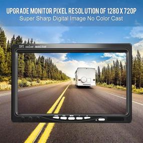 img 3 attached to Enhanced 7 Inch Rearview Reversing LCD Monitor for Backup Camera, 1280X720P Resolution Screen, Dual Video Input Plug V1/V2 Car Rearview Cameras, HD Transmission – Monitor Only by DVKNM (DBT)