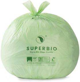 img 3 attached to Premium 100% Compostable Trash Bags with Handles: SUPERBIO ASTM D6400&EN13432, 2.6 Gallon, 100 Count - Extra Thick, BPI&OK Compost Certified for Small Kitchen Food Scrap Garbage Bin