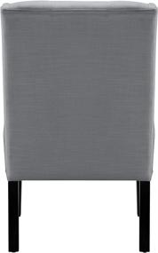 img 1 attached to Grey Modern Tufted Accent Chair with Solid Wood Legs by Amazon Basics