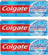 🦷 travel-size colgate max fresh toothpaste with fluoride and cool mint breath strips - pack of 3, 1 oz each logo