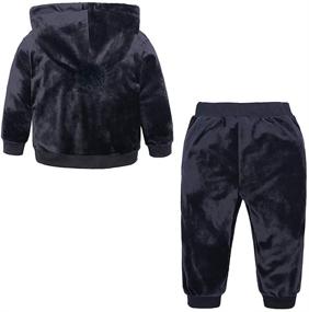 img 3 attached to Adorable Kids Tales Baby Boys Girls Hooded 👶 Fleece Set with Cute Ears: Perfect Pullover and Pants Outfits!