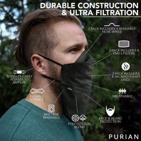 img 3 attached to 🌿 PURIAN Charcoal Filters Bandana for Aromatherapy and Occupational Health & Safety Products