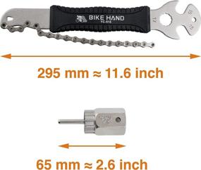 img 3 attached to 🚲 Bikehand Bike Bicycle Cassette Freewheel Removal Tool Chain Whip + 15mm Pedal Wrench - 2 in 1 for 5-12 Speed Road & Mountain Bike Cassette!