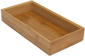 img 3 attached to 🎍 Bamboo Wood Stacking Drawer Organizer Box by Lipper International, 6" x 12