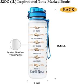 img 1 attached to 📚 64oz 1Litre Motivational Water Bottle with Time Marker - Book Lover, Be a Book Dragon THK1805001