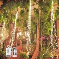 🔥 waterproof copper wire firefly bunch lights - battery operated, 8 flashing modes with remote control timer and hooks - decorative fairy lights for indoor & outdoor (warm white) logo