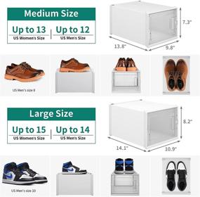 img 2 attached to 👟✨ YITAHOME XL Shoe Storage Box: Set of 12 Lightweight Cardboard Organizers, Stackable Rack Containers with Drawers - White/X-Large Size