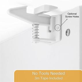 img 2 attached to 🔒 Child Safety Cabinet Locks 12 Pack with Screws | Baby Proof Drawer Locks | Childproofing Cabinets & Drawers | Non-Magnetic Latches for Child Safety