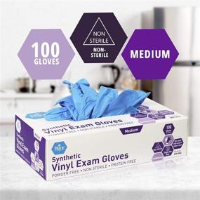 img 3 attached to 🧤 Med PRIDE Medium Synthetic Nitrile-Vinyl Blend Exam Gloves, 100 Count - Powder-Free, Latex-Free & Rubber-Free - Single-Use Non-Sterile Protective Gloves for Medical Use, Cooking, Cleaning & More