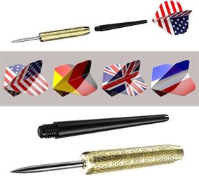 img 3 attached to 🎯 Ohuhu Steel Tip Darts: Professional Metal Darts with National Flag Flights (4 Styles) - Complete Metal Dart Set, 12 Pcs with 3 Free PVC Dart Rods