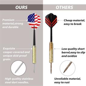 img 1 attached to 🎯 Ohuhu Steel Tip Darts: Professional Metal Darts with National Flag Flights (4 Styles) - Complete Metal Dart Set, 12 Pcs with 3 Free PVC Dart Rods