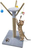 🐱 shellkingdom cat scratching post: 24 inch sisal kitten scratcher tree with interactive balls and dangling ball - perfect playtime fun for indoor cats logo