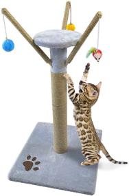 img 4 attached to 🐱 Shellkingdom Cat Scratching Post: 24 inch Sisal Kitten Scratcher Tree with Interactive Balls and Dangling Ball - Perfect Playtime Fun for Indoor Cats