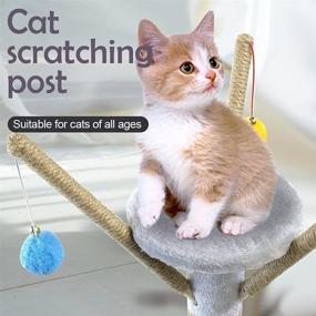 img 3 attached to 🐱 Shellkingdom Cat Scratching Post: 24 inch Sisal Kitten Scratcher Tree with Interactive Balls and Dangling Ball - Perfect Playtime Fun for Indoor Cats