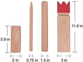 img 3 attached to 🌳 Premium Hardwood Kubb Yard Game Set - Knot-Free Wooden Family Outdoor Giant Lawn Games for Kids and Adults, Complete with Carrying Bag