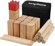 🌳 premium hardwood kubb yard game set - knot-free wooden family outdoor giant lawn games for kids and adults, complete with carrying bag логотип