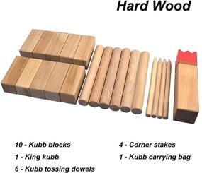 img 2 attached to 🌳 Premium Hardwood Kubb Yard Game Set - Knot-Free Wooden Family Outdoor Giant Lawn Games for Kids and Adults, Complete with Carrying Bag